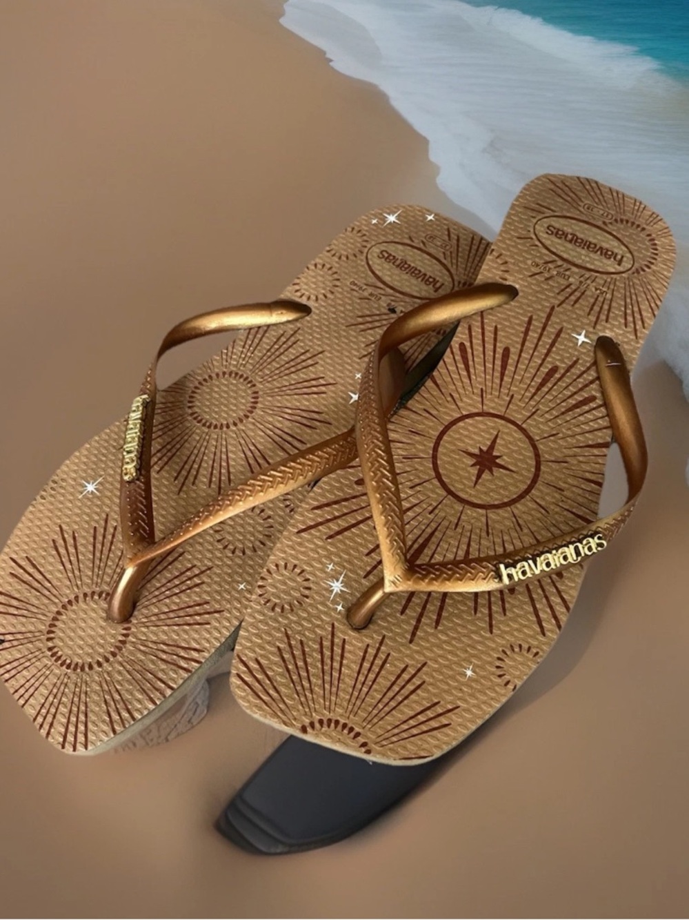 Havaianas Bronze Sunburst Flip Flops